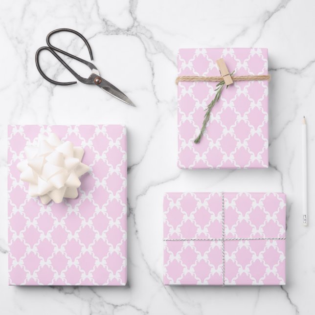 Feuille De Papier Cadeau Vaches Coquette Bleues, Trellis, Preppy (Recto)
