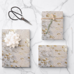 Feuille De Papier Cadeau Vachette d'or Imprimer Métallurgique Noël occident