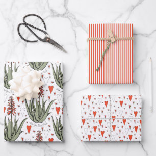Feuille De Papier Cadeau Valentines Aloé Plante Succulents Grandes Carres
