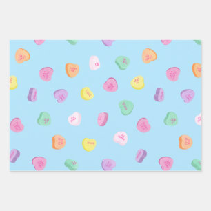 Feuille De Papier Cadeau Valentines Day Candy Hearts Motif