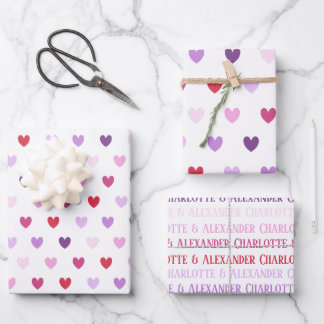 Feuille De Papier Cadeau Valentine's Day Hearts