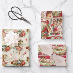 Feuille De Papier Cadeau Valentines victoriennes vintages