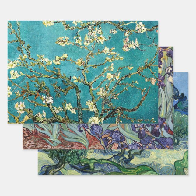 Feuille De Papier Cadeau Van Gogh Almond Blossoms Classic Impressionism (Lot)