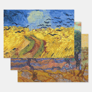 Feuille De Papier Cadeau Van Gogh Champs de blé Impressionniste Peinture