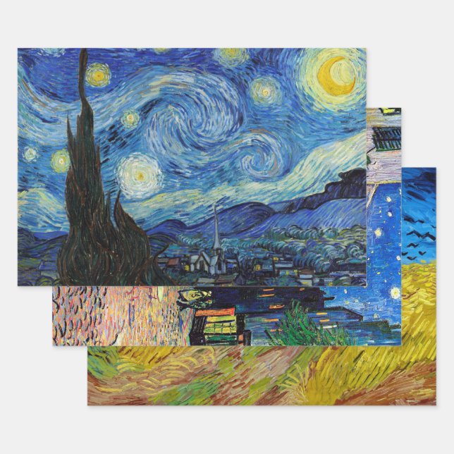 Feuille De Papier Cadeau Van Gogh, Paysage (Lot)