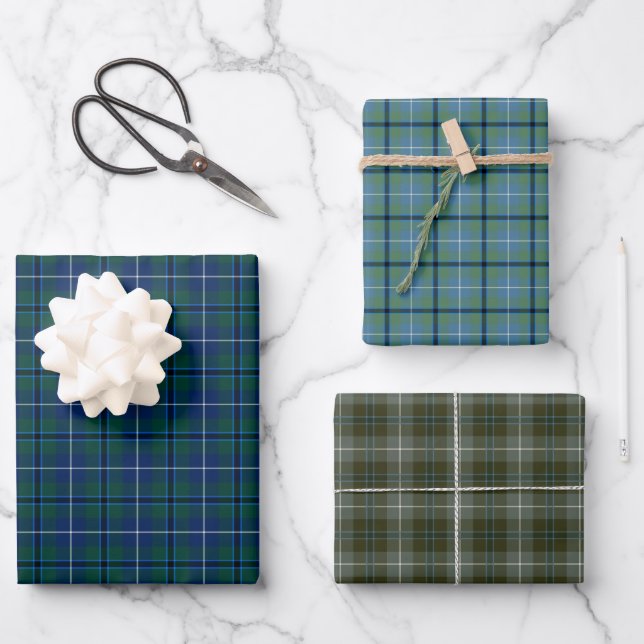 Feuille De Papier Cadeau Variations Clan Douglas Tartan (Recto)