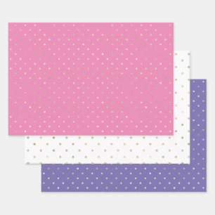 Feuille De Papier Cadeau Variété de points roses Girly