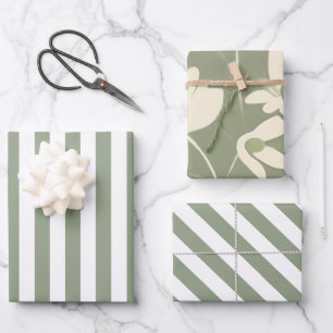 Feuille De Papier Cadeau Variété verte de taille légère