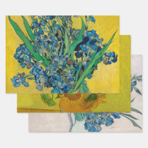 Feuille De Papier Cadeau Vase Van Gogh avec Iris Classic Impressionnisme