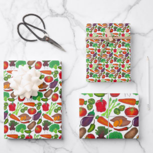 Feuille De Papier Cadeau Végétal Imprimer Jardin Légume Viguille de marché 
