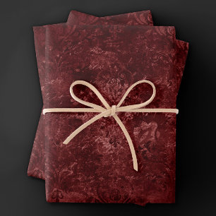 Feuille De Papier Cadeau Velvety Henna Damask   Grunge rouge