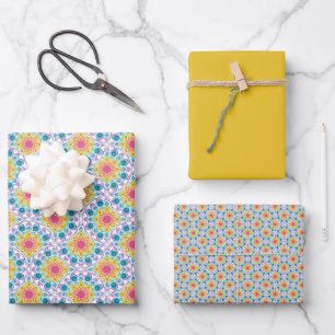 Feuille De Papier Cadeau Ventilateurs maximalistes Rainbow Floral Fountain 