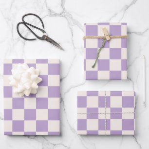 Feuille De Papier Cadeau Vérification du pourpre, Motif de tableau de cont