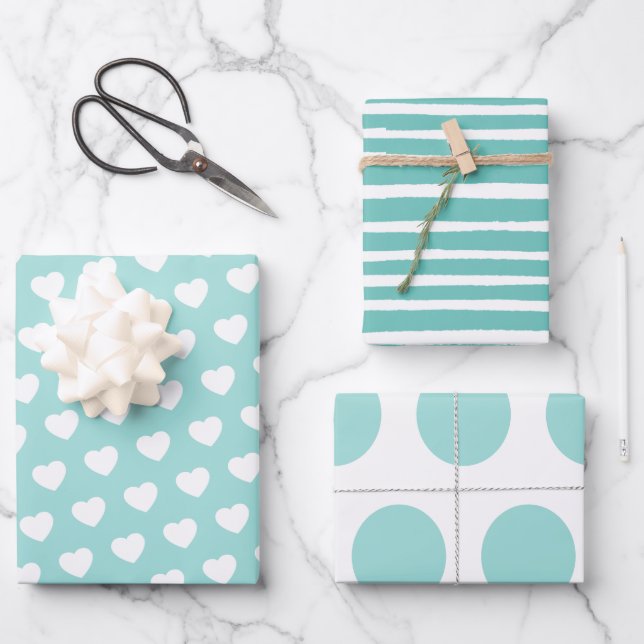Feuille De Papier Cadeau Versatile couleur mousse de mer moderne (Recto)