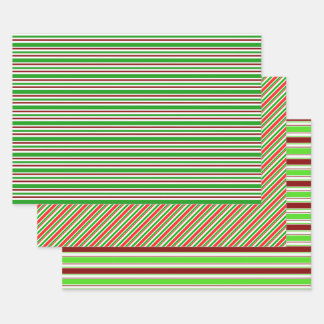 Feuille De Papier Cadeau Vert, Blanc, Rouge Lignes Thématiques de Noël de c