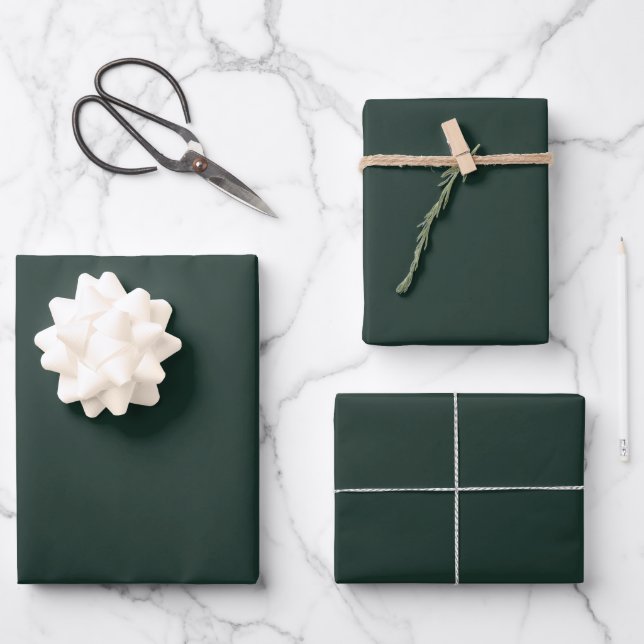 Feuille De Papier Cadeau Vert foncé (Recto)