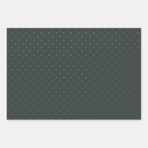 Feuille De Papier Cadeau Vert moderne et Faux Or Polka Dot Christmas