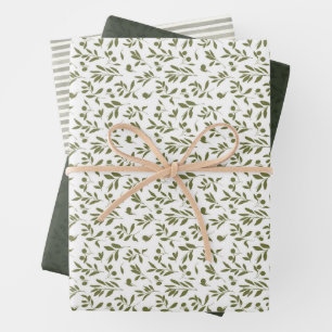 Feuille De Papier Cadeau Vert olive 'Martini' 