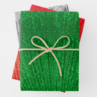 Feuille De Papier Cadeau Vert, rouge et argent