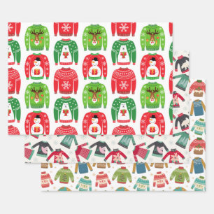 Feuille De Papier Cadeau Vilain Sweat de Noël Bundle : Multicolor
