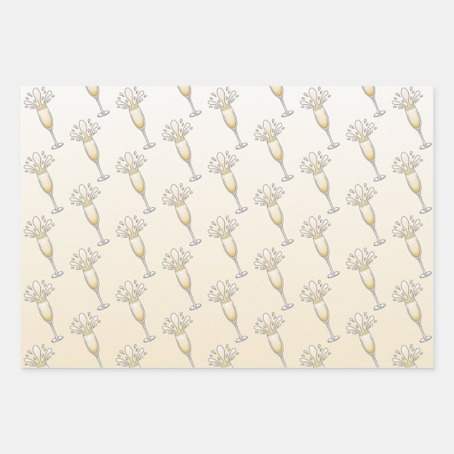Feuille De Papier Cadeau Vin pétillant (Devant)