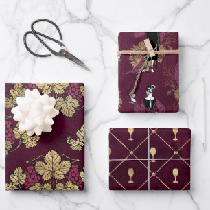 Feuille De Papier Cadeau Vin Rouge