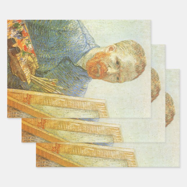 Feuille De Papier Cadeau Vincent van Gogh - Autoportrait devant Easel (Lot)