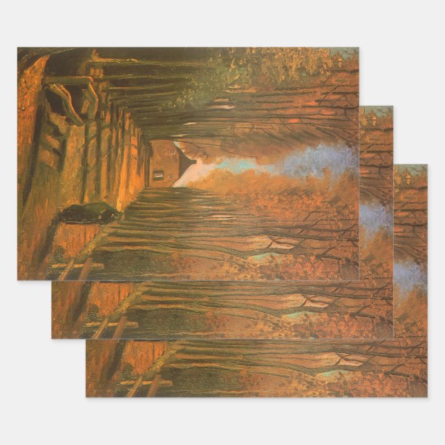 Feuille De Papier Cadeau Vincent van Gogh - Avenue des peupliers à l'automn (Lot)
