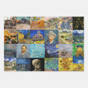 Feuille De Papier Cadeau Vincent van Gogh - chefs-d'oeuvre Mosaic Patchwork