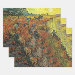 Feuille De Papier Cadeau Vincent van Gogh - Le vignoble rouge