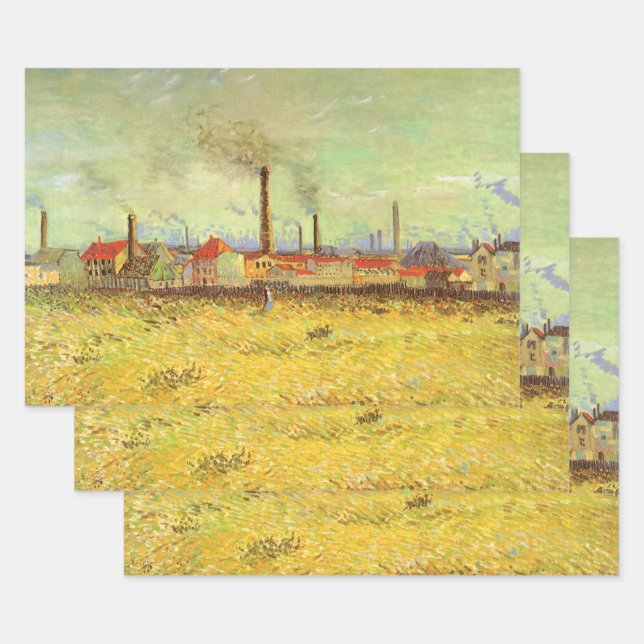 Feuille De Papier Cadeau Vincent van Gogh - Les usines à Asnieres (Lot)