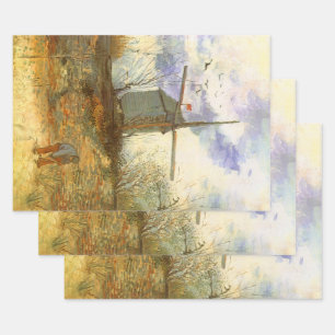 Feuille De Papier Cadeau Vincent van Gogh - Moulin de la Galette, Windmill