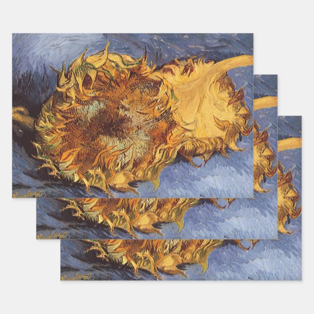 Feuille De Papier Cadeau Vincent van Gogh - Nature morte : Deux tournesols  (Lot)