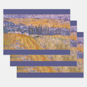 Feuille De Papier Cadeau Vincent van Gogh - Paysage à Auvers sous la pluie