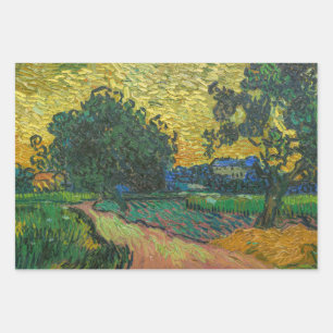 Feuille De Papier Cadeau Vincent van Gogh - Paysage à Twilight