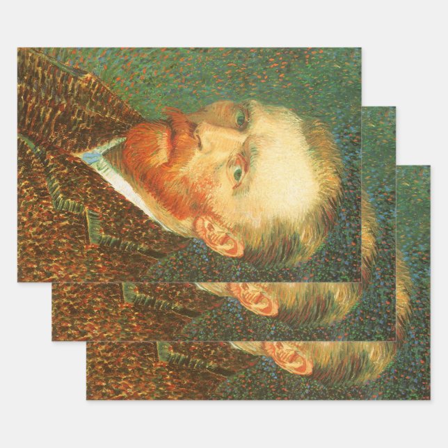 Feuille De Papier Cadeau Vincent van Gogh - Van Gogh Autoportrait (Lot)