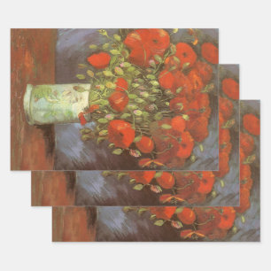 Feuille De Papier Cadeau Vincent van Gogh Vase à vie morte avec des pavots 