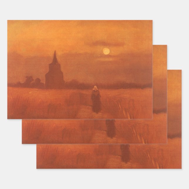 Feuille De Papier Cadeau Vincent van Gogh - Vieille tour dans les champs (Lot)