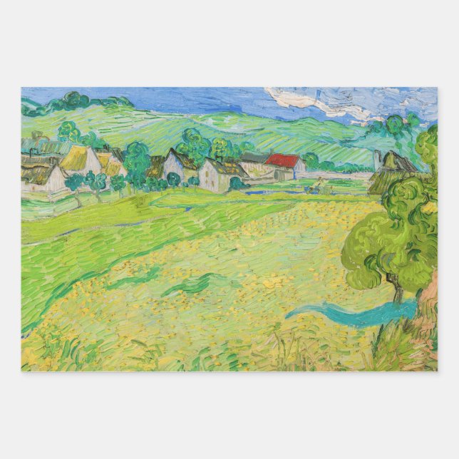Feuille De Papier Cadeau Vincent van Gogh - Vue des Vessenots près d'Auvers (Devant)