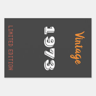 Feuille De Papier Cadeau Vintage 1973 édition limitée 50e cadeau d'annivers