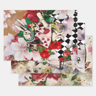 Feuille De Papier Cadeau Vintage Alice au pays des merveilles