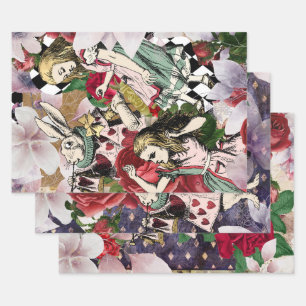 Feuille De Papier Cadeau Vintage Alice au pays des merveilles