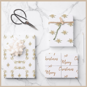 Feuille De Papier Cadeau Vintage Alpin Edelweiss Naturel