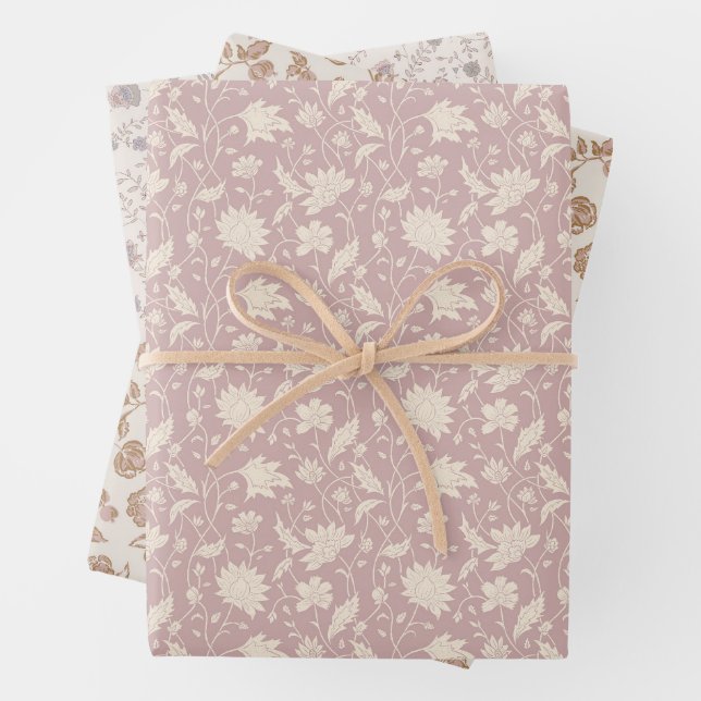 Feuille De Papier Cadeau Vintage | boho floral (En situation)