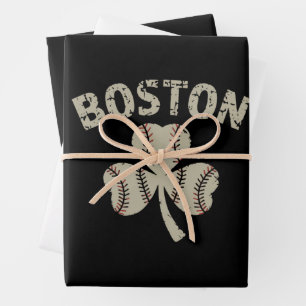 Feuille De Papier Cadeau Vintage Boston St Patrick's Day Shamrock irlandais