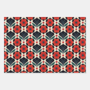 Feuille De Papier Cadeau Vintage et Motif folklorique
