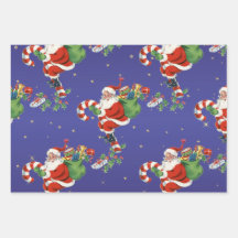 Vintage Flying Père Noël - Joyeux Noël