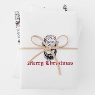 Feuille De Papier Cadeau Vintage Jacob Marley Dickens Un chant de Noël