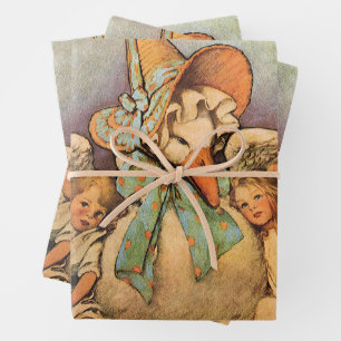 Feuille De Papier Cadeau Vintage Mère Oie Enfants Jessie Willcox Smith