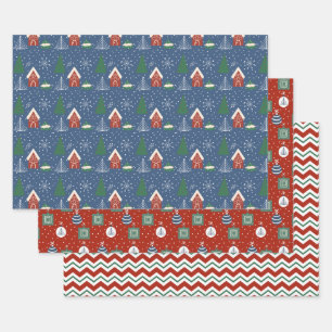 Feuille De Papier Cadeau Vintage Noël Assorti